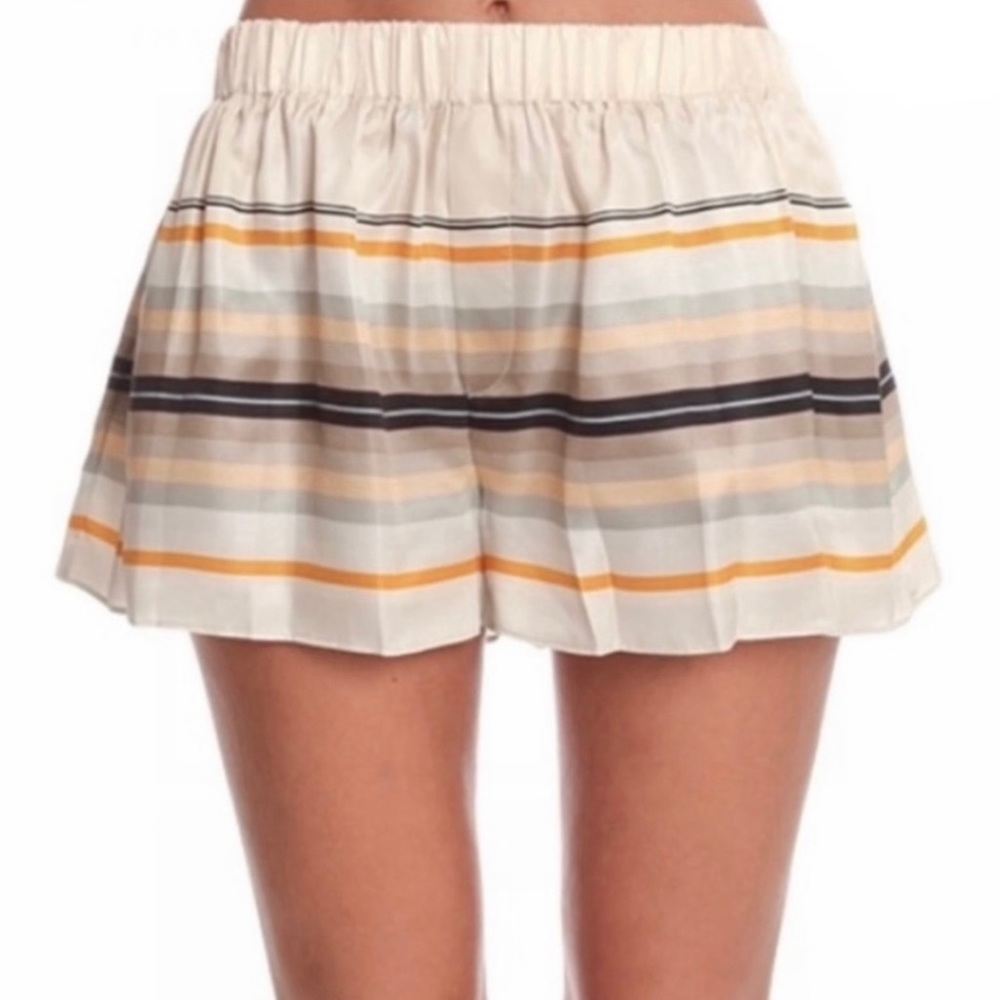 NEW RAG & BONE STRIPED SILK SHORTS